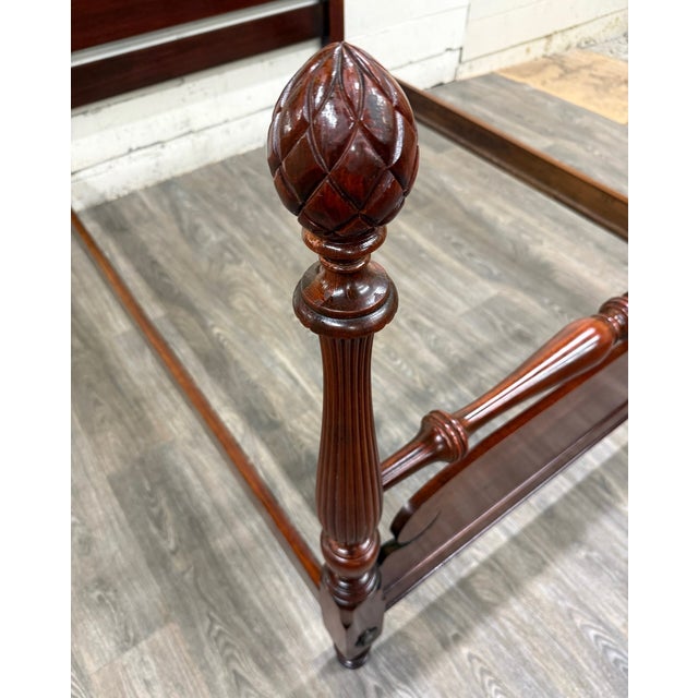 Late 20th Century Vintage Full Size Duncan Phyfe Style Mahogany Bed For Sale - Image 5 of 16