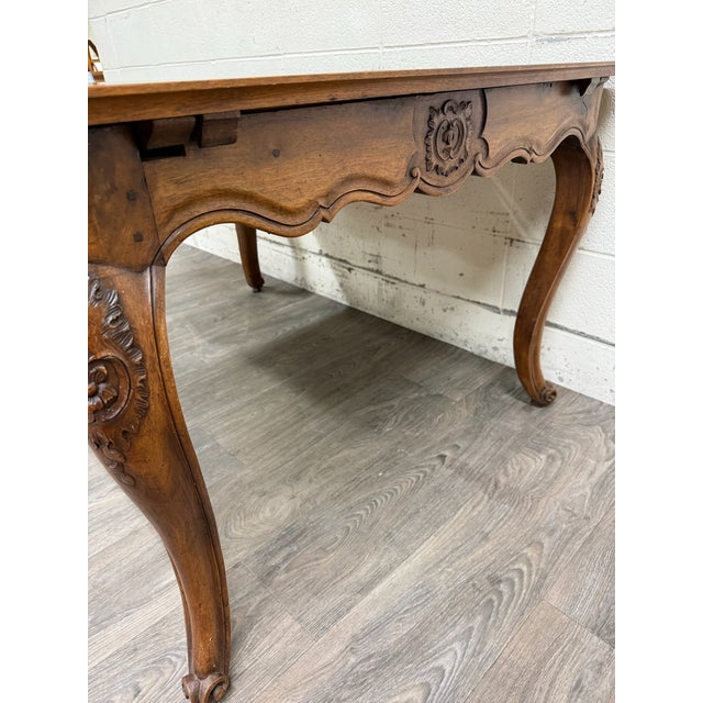 Antique French Louis XV Provincial Country Style Draw Leaf Dining Table For Sale - Image 12 of 18