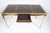 1970s Italian Modern Brass Desk With Inset Bordered Leather Surface For Sale - Image 5 of 18