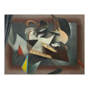 Large 1994 "Eye on the Pie Ii" Abstract Oil Painting on Canvas Bill Shields