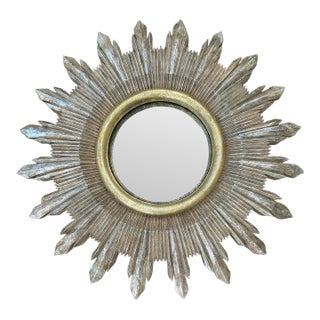 Vintage Thomas W. Morgan, Inc Large Gilt-Wood Starburst Round Mirror For Sale