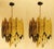 This rare matched pair of vintage MCM Tom Greene torch cut brass brutalist chandeliers from the 1970s exudes a classic...