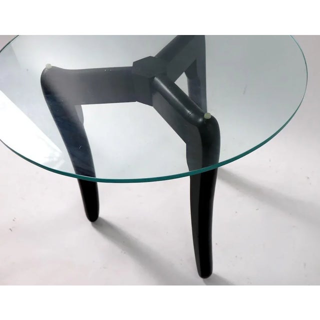 Black Glass Top Table Attributed to Pearsall For Sale - Image 8 of 9