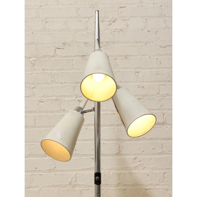 Vintage Mid-Century Three-Light Floor Lamp With Adjustable Cone Shades For Sale - Image 4 of 5