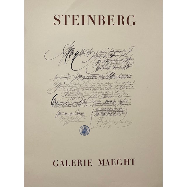 Saul Steinberg, Vintage Poster Saul Steinberg Galerie Maeght Paris France, 1971 For Sale