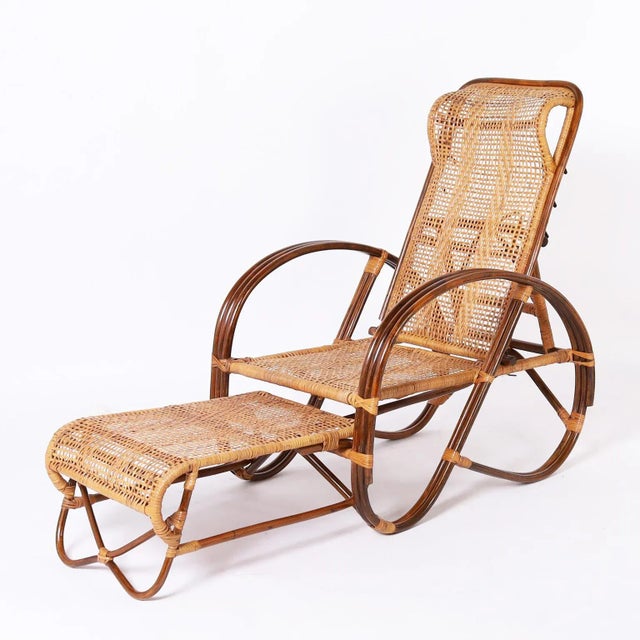 Mid 20th Century Bamboo Lounge Chair For Sale - Image 5 of 11