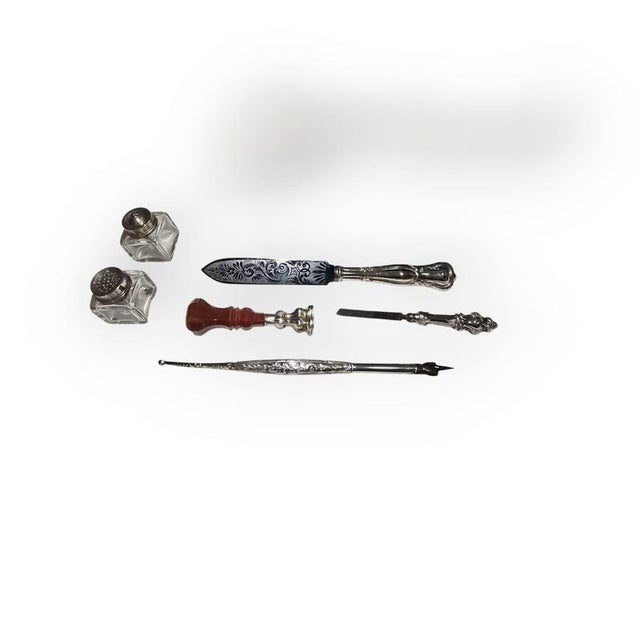 Wood 19th-Century Silver and Exotic Wood Inkwell in the shape of Piano, 1880s For Sale - Image 7 of 15