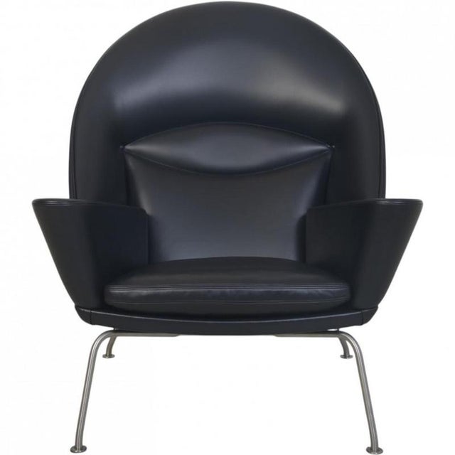 CH468 Oculus Chair in Black Classic Leather by Hans Wegner, 2000s For Sale - Image 17 of 17