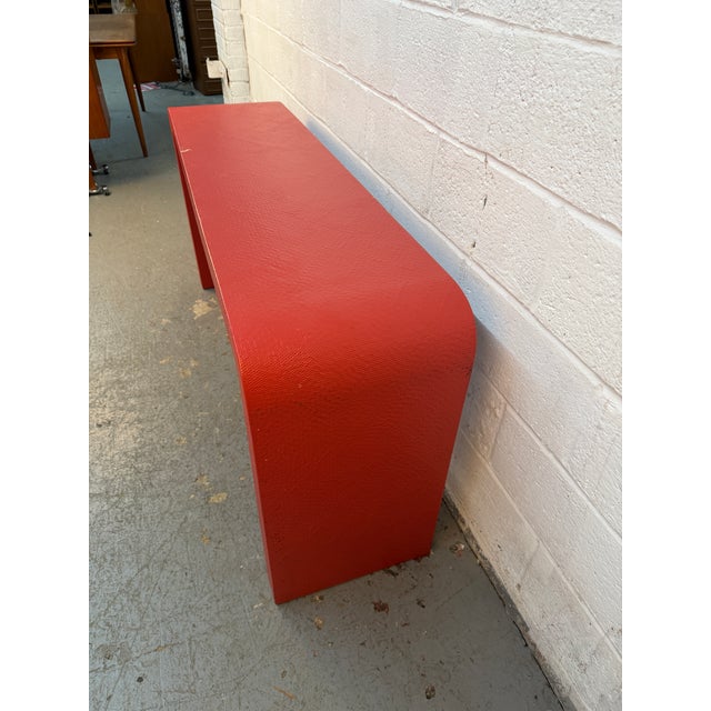 Red 1980s Post-Modern Waterfall Console Table For Sale - Image 8 of 10