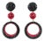 Richard Kerr Dangle Red and Black Crystal Jeweled Clip Earrings For Sale