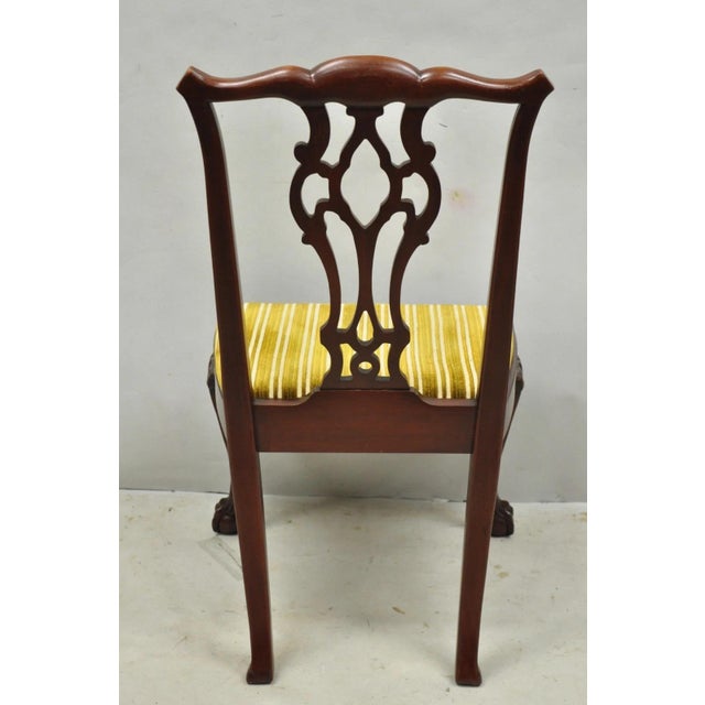 Early 20th Century John Stuart Chippendale Carved Mahogany Ball and Claw Dining Chairs - Set of 4 For Sale - Image 14 of 16
