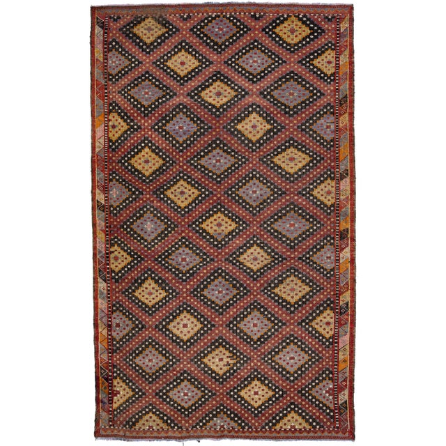 Multicolor Vintage Sumakh Handmade Geometric Wool Rug For Sale - Image 11 of 11