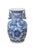 Vintage Chinese porcelain vase decorated in a blue and white floral / dragon / foo dog motif, featuring distinctive...
