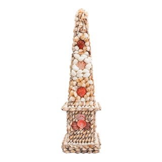 Monumental Shell Art Obelisk For Sale