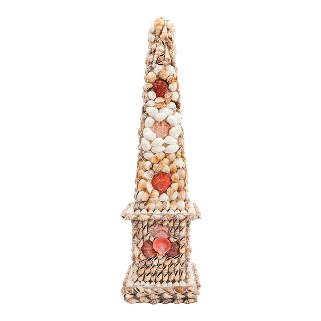 Monumental Shell Art Obelisk For Sale