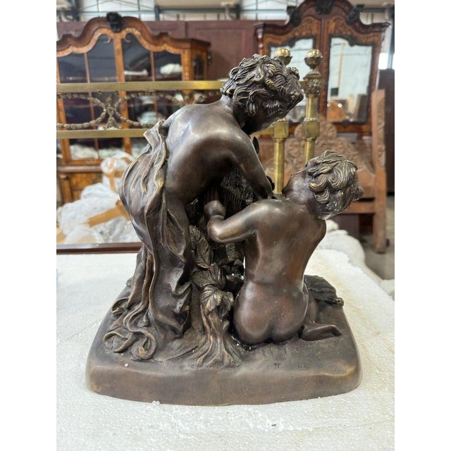 After Clodion, Bacchic Group of Putti with Goat, Bronze For Sale - Image 5 of 7
