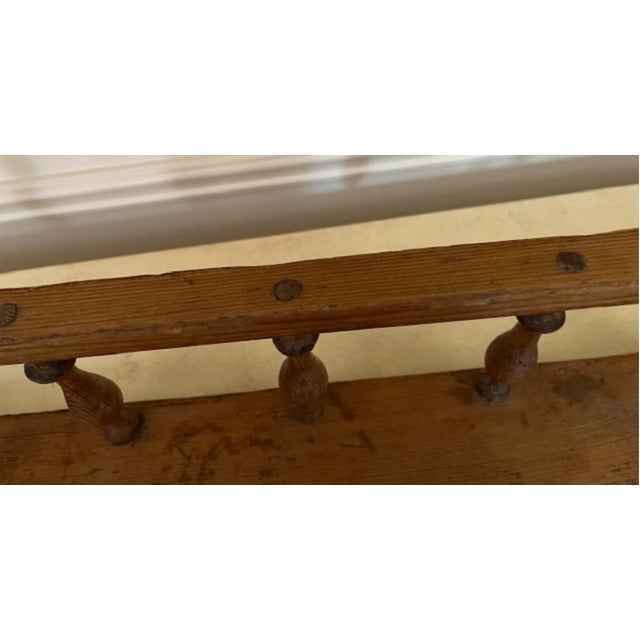 Antique Pine Wall Shelf With Galley For Sale - Image 4 of 7