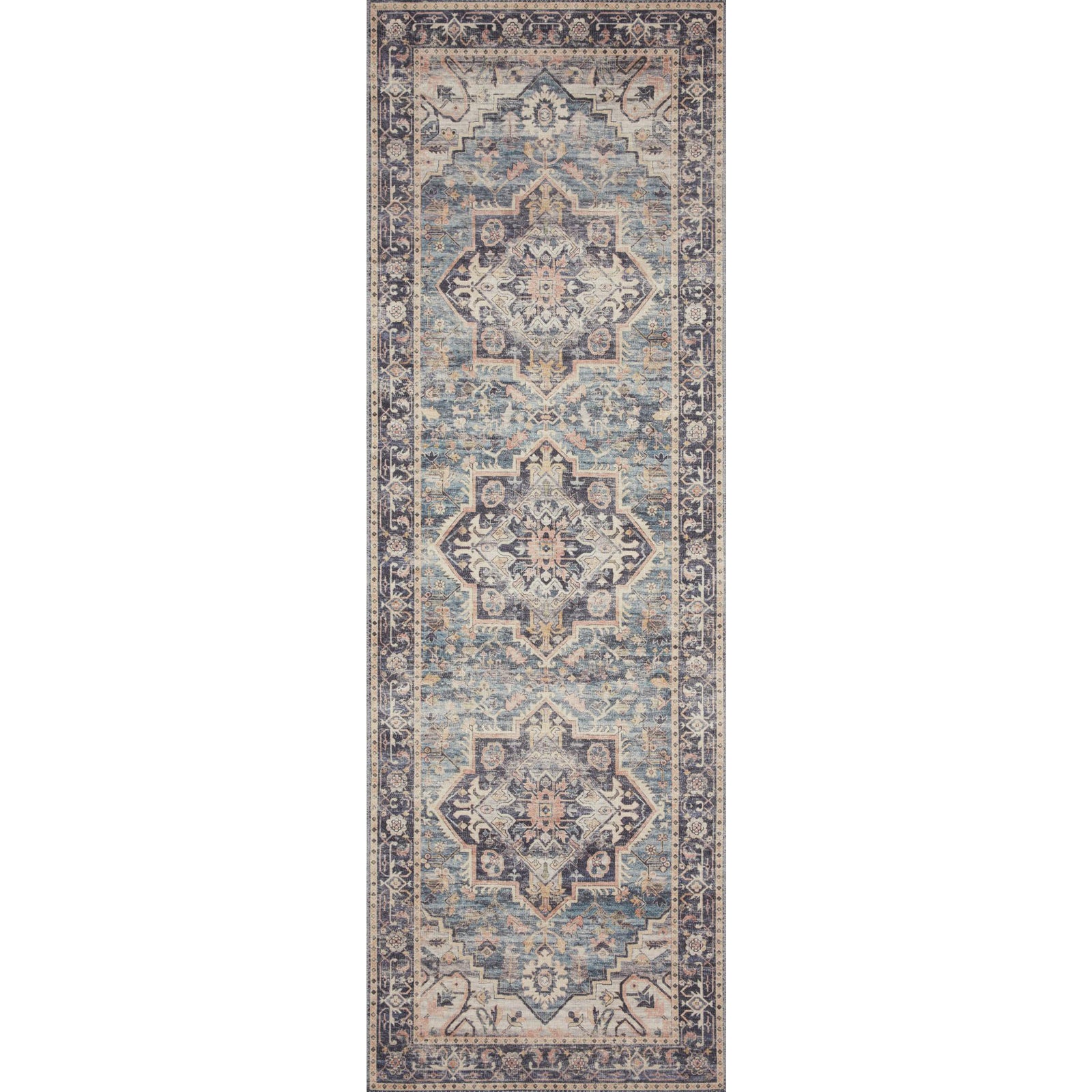Loloi Rugs Hathaway Navy Blue/Multi 2'6" x 7'6" Area Rug Chairish