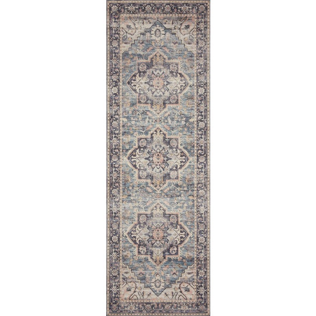 Loloi Rugs Hathaway Navy Blue/Multi 2'-6" x 7'-6" Area Rug For Sale