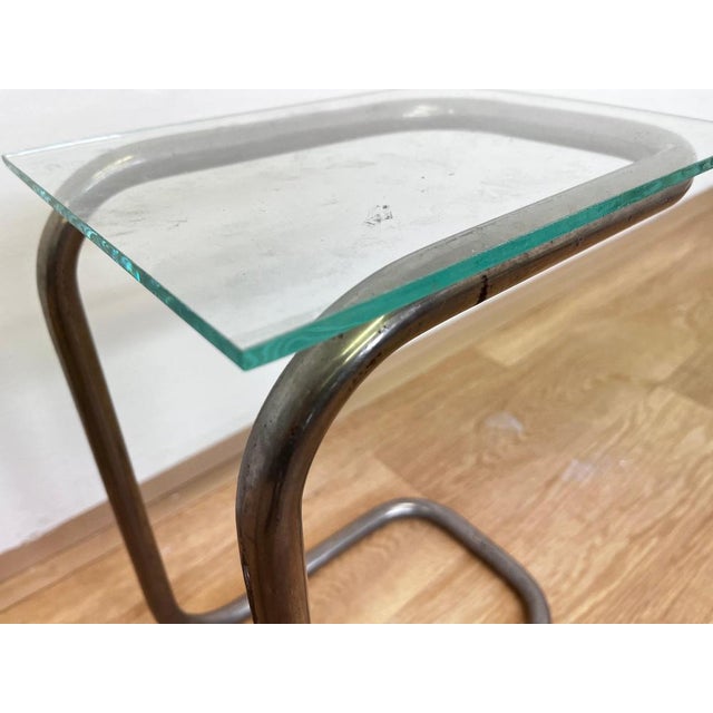 Bauhaus Tubular Steel Chrome Side Tables with Glass, 1930s, Set of 2 For Sale - Image 6 of 9