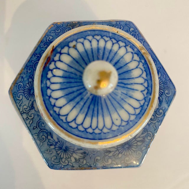 Antique Chinese Blue and White Porcelain Cricket Cage Inkwell For Sale - Image 15 of 15