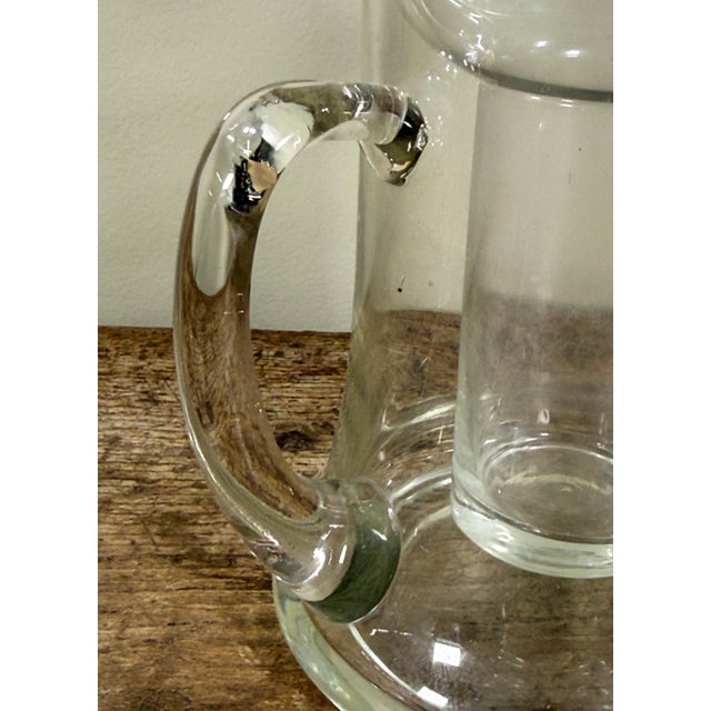 Mid 20th Century Vintage Glass Cocktail / Iced Tea Pitcher With Ice Chamber and Teak Lid For Sale - Image 5 of 5