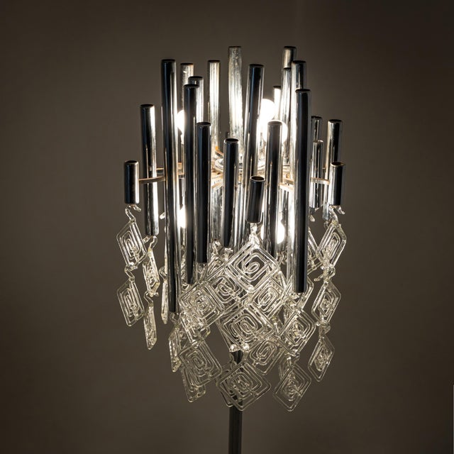 Mid-Century Modern Modern Floor Lamp with Glass Drops, 20th Century For Sale - Image 3 of 8
