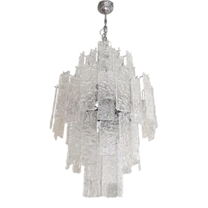 Murano Glass Hammer Transparent Sputnik Chandelier
