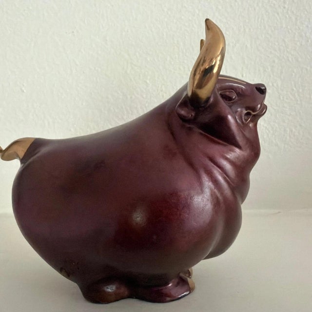 1990s 1990s Alexsander Danel - Rare Signed, Ltd Ed. Icarus Bull Sculpture (1993) - 218/1200 For Sale - Image 5 of 8