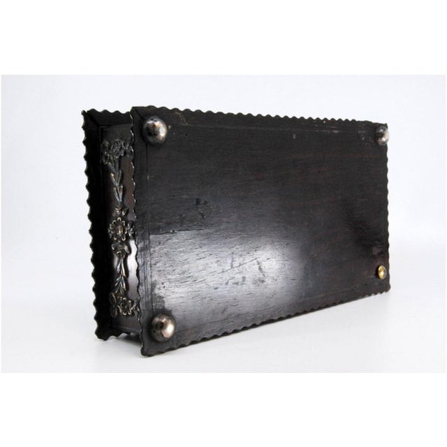 Wooden Stamp Box with Silver Applications For Sale - Image 6 of 10