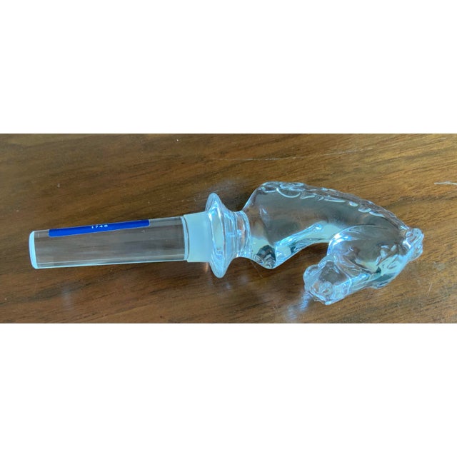 Vintage Villeroy & Boch Crystal Horse Head Bottle Stopper in Original Box For Sale - Image 9 of 10