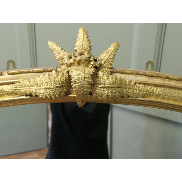 Large Decorative Gilt Arched Over Mantle Mirror For Sale - Image 3 of 8