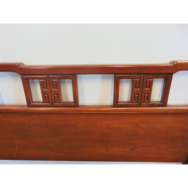Mid Century Modern Fruitwood Greek Key King Size Headboard Chairish