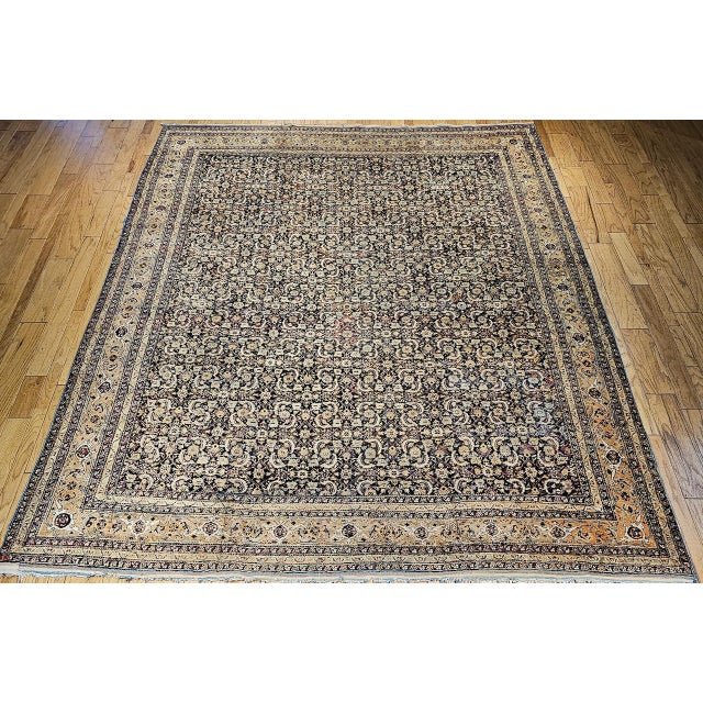 A rare and exquisite late 19th century Indian Agra room-size rug, distinguished by its highly desirable near-square...