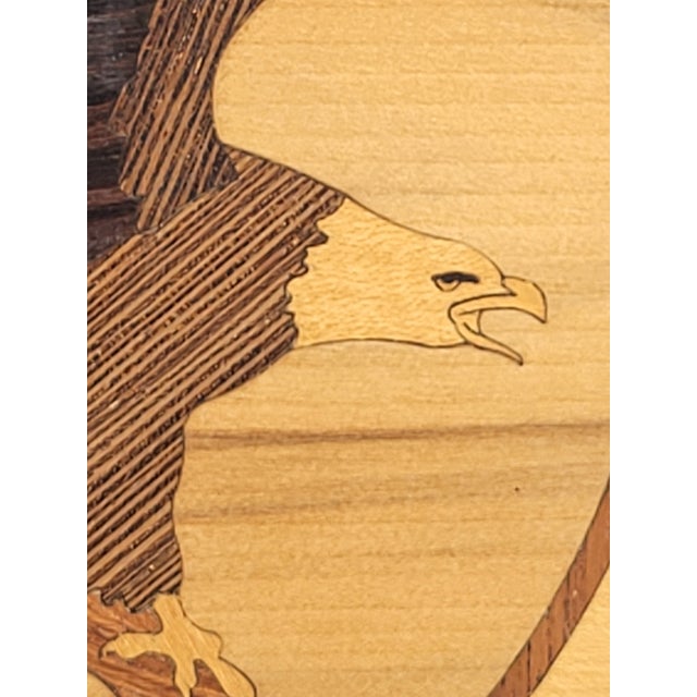 Abstract 1990s Eagle Wood Inlay Art by Hudson River Inlay, Framed For Sale - Image 3 of 12