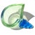 Beautiful vintage Murano hand blown lime / chartruese green and electric blue Italian art glass twisting sculptural...