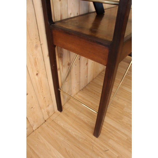 Brown 2-Tiered Library Stepladder, 1890s For Sale - Image 8 of 14