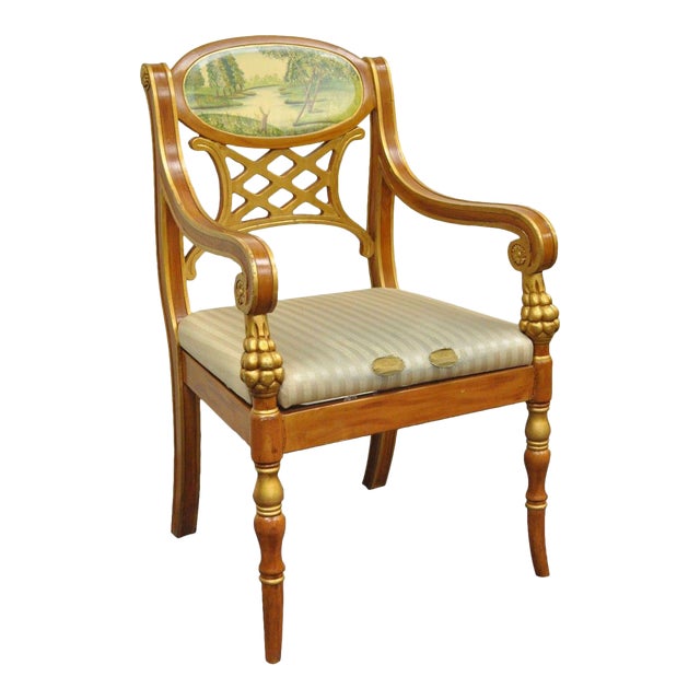 Decorator Italian Regency Style Hand Painted Gold Saber ...