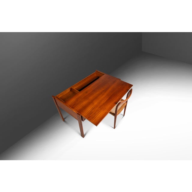 Rare Danish Mid-Century Modern Writers Desk in Teak W/ Sliding Top Attributed to Peter Løvig Nielsen for Løvig Dansk, Denmark, C. 1960s For Sale In Orlando - Image 6 of 16