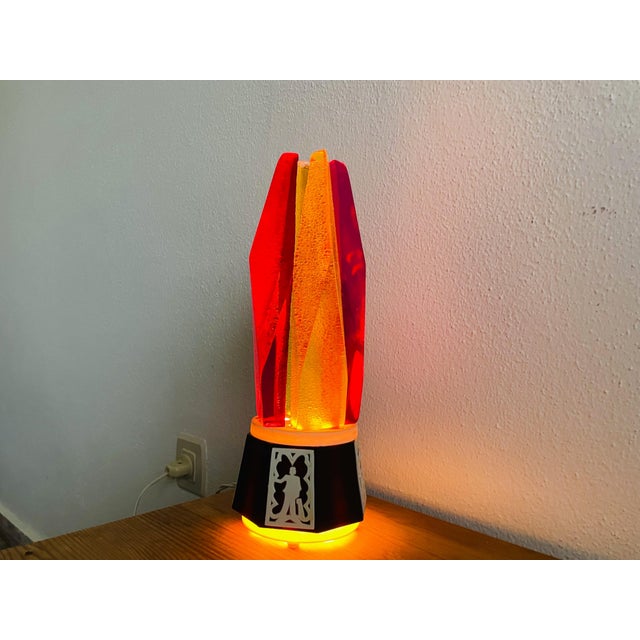 Soviet Social Realism Design Flame Accent Table Lamp, 1980s For Sale - Image 4 of 12