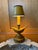 Vintage Single Light Mustard & Black Tole Ware Electric Aladdin Lamp. In line cord on/off switch. Aged patina adding to...