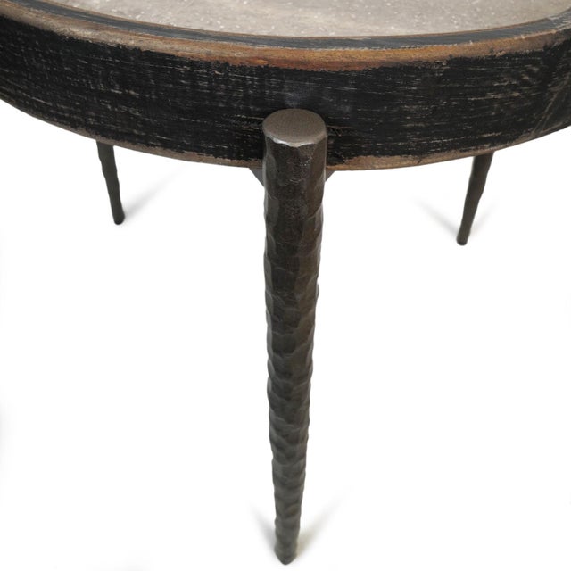 Alpine Marble & Elm Side Table For Sale - Image 9 of 10