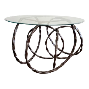 Iron Circular Overlapping Pattern Roxy Dining Table by Made Goods