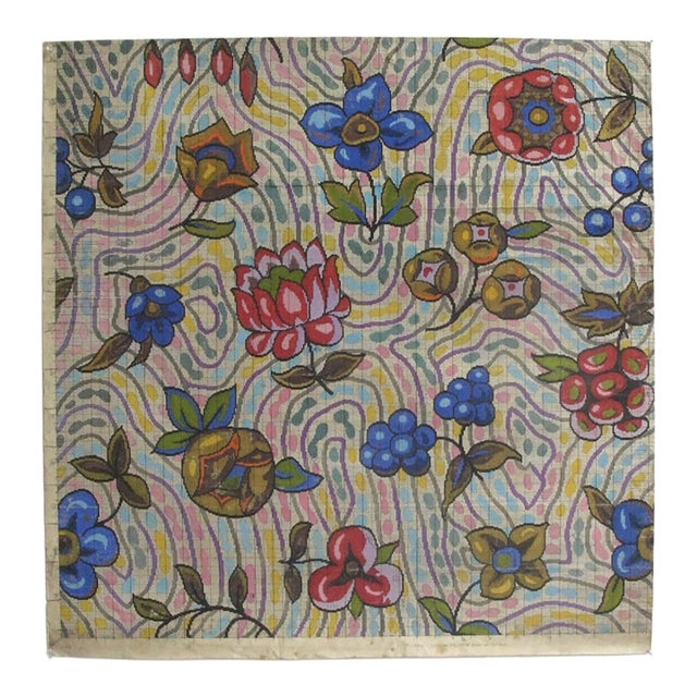 Antique French Textile Design For Sale