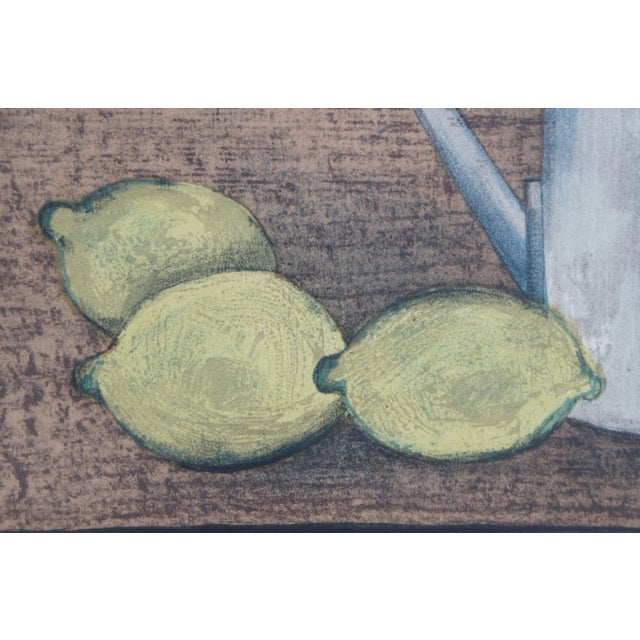 Herbert Breiter German Mid Century Still Life Lemon Coffee Wine Lithograph Print For Sale - Image 4 of 12