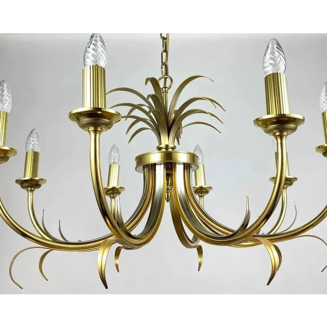 Gilt Brass Chandelier from S.A. Boulanger in the style of Maison Bagues, 1970s For Sale - Image 6 of 11