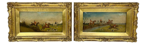 The Hunt, 1880, Oil Painting, Framed, Set of 2