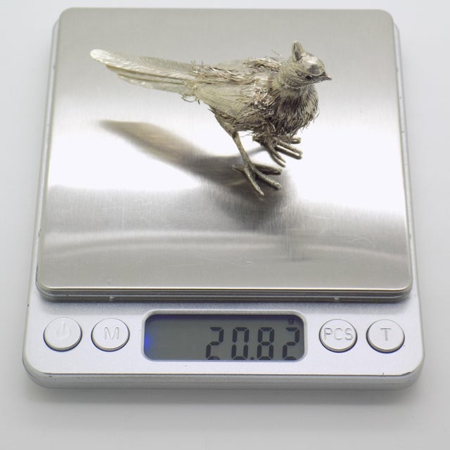 Vintage Italian Silver Bird Figurine, 1970s For Sale - Image 10 of 13