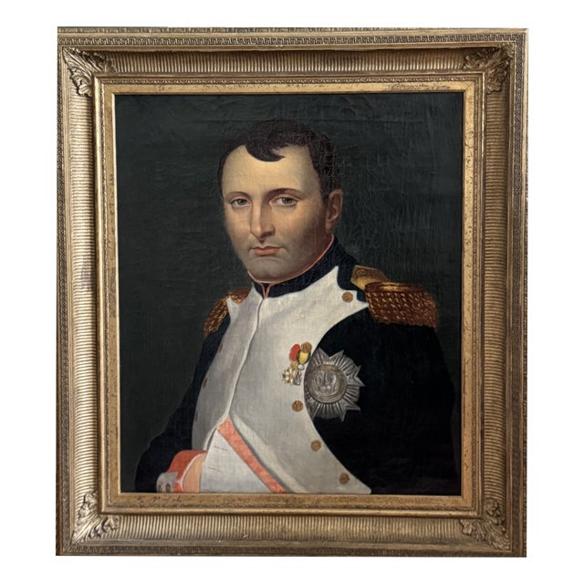 After Jacques-Louis David, Portrait of Napoleon I, 19th Century, Oil Painting on Canvas, Framed For Sale