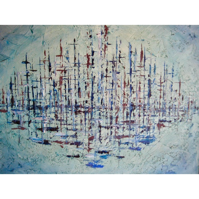 Beautiful exemple of abstract art from that period , you will find a wonderful way of applying the paint on the canevas...